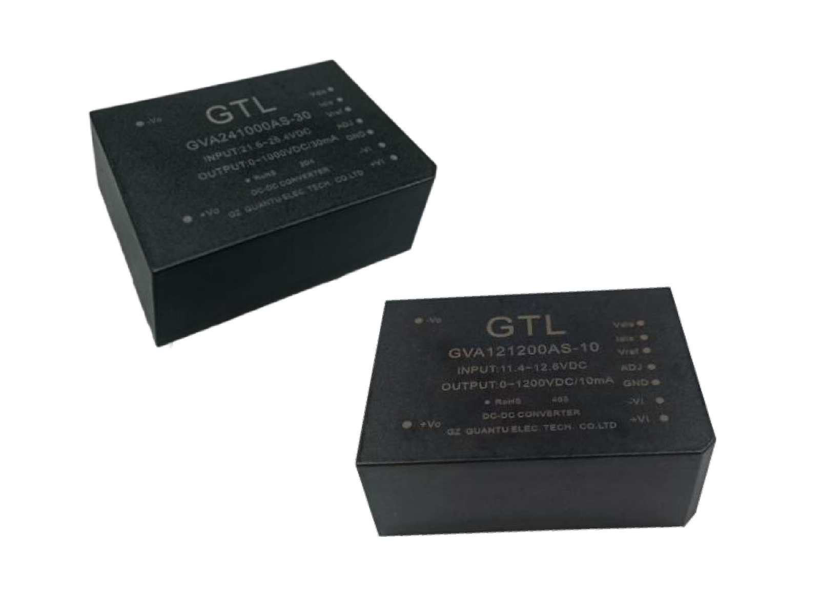 GVAxxxxxxAS-xx Adjustable High Voltage DC/DC Power Module | 24V Input | 0-1000V Output | 30mA