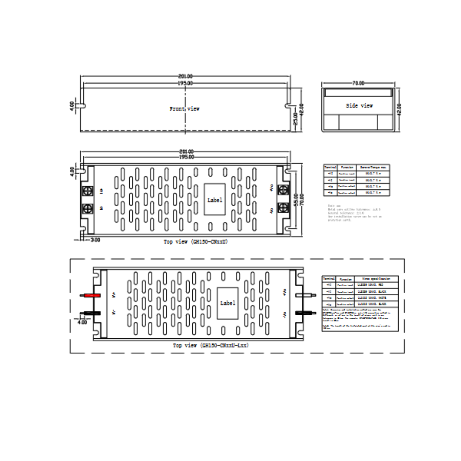 GH150-CNxxU(-Lxx) DC-DC Power Supply Module – Ultra Wide Input, Isolated Single Output - Image 3