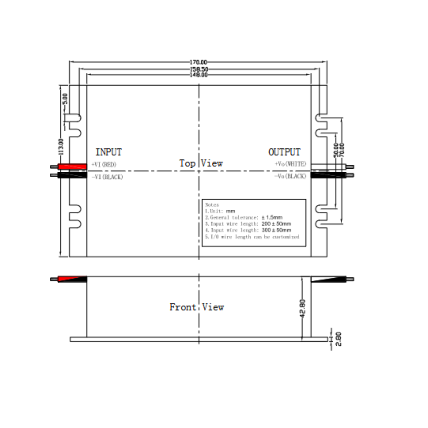 GH150-V3Sxx-S-CE DC-DC Power Supply Module – Ultra Wide Input, Isolated Single Output, CE Certified - Image 2
