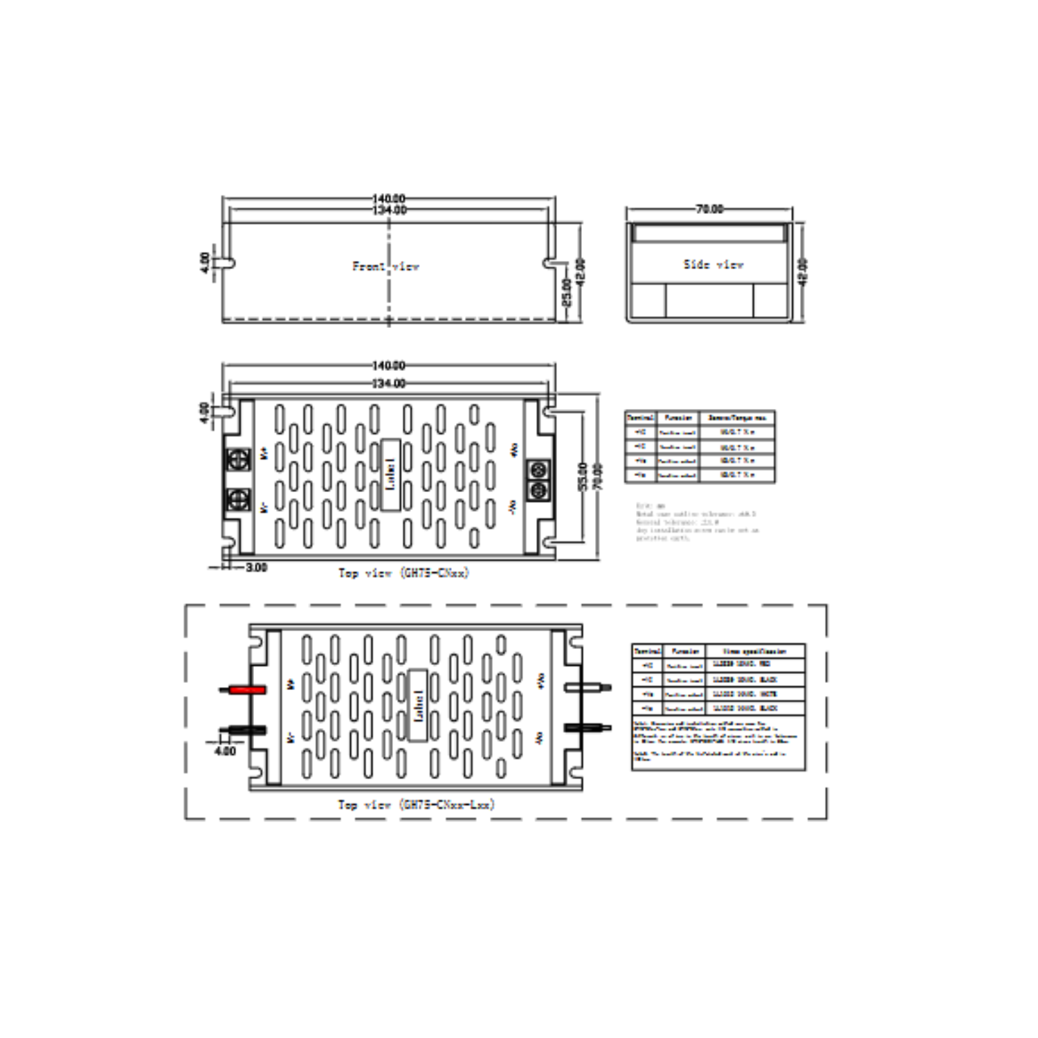 GH75-CNxx(-Lxx) DC-DC Power Supply Module – Ultra Wide Input, Isolated Single Output - Image 3
